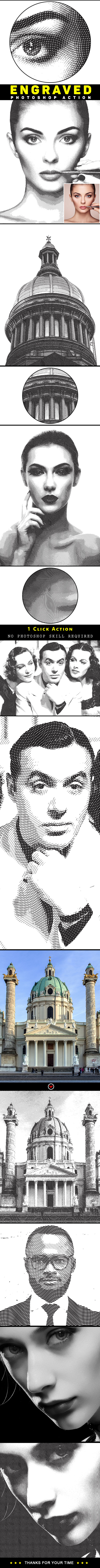 Engraved Photoshop Action - Photo Effects Actions