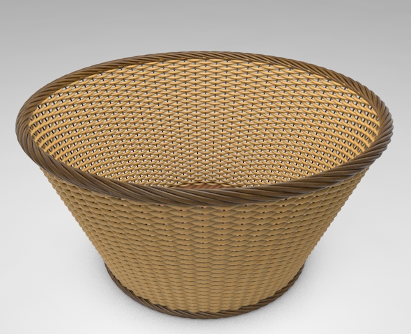 3D Wicker Basket - 3Docean 22547684