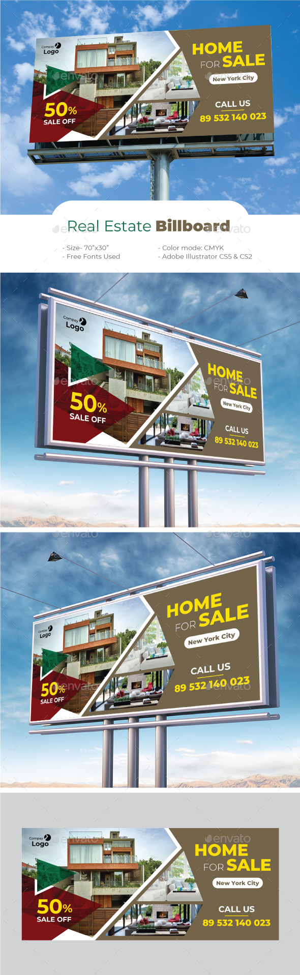 Real Estate Billboard - Signage Print Templates