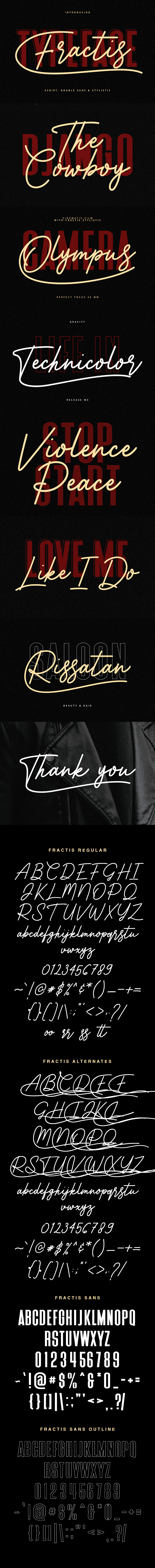 Fractis Typeface Collection - Calligraphy Script