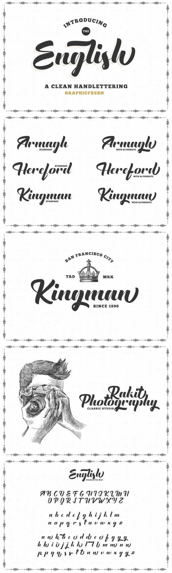 The English Font - Vintage Lettering - Calligraphy Script