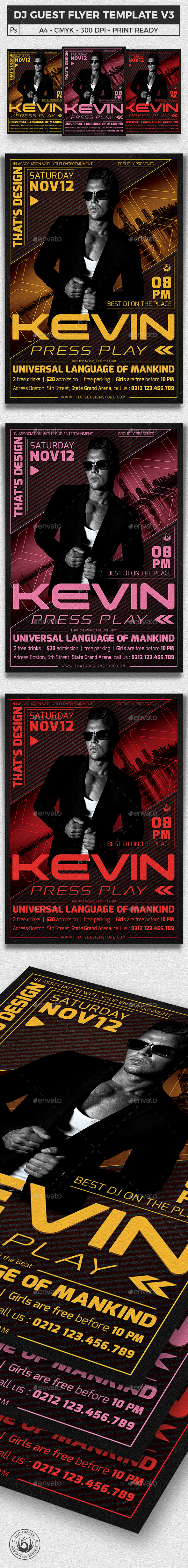 DJ Guest Flyer Template V3 - Clubs & Parties Events