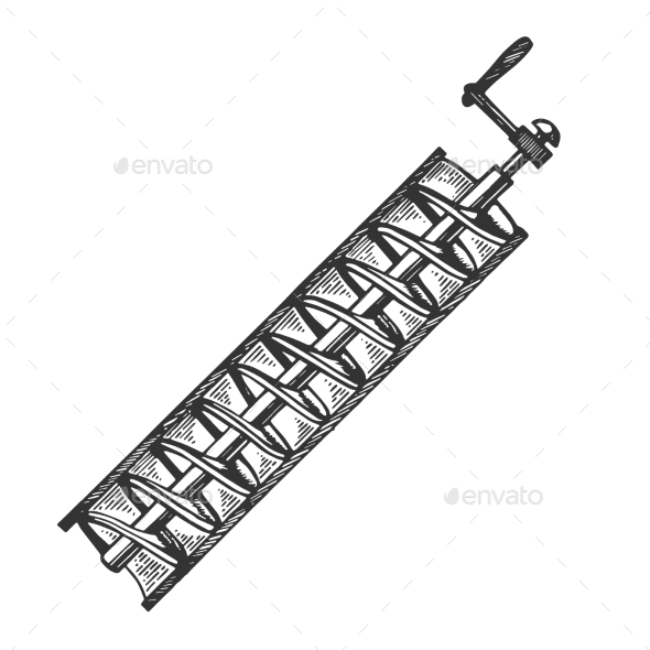 Archimedes Screw Device Engraving Vector - Miscellaneous Vectors