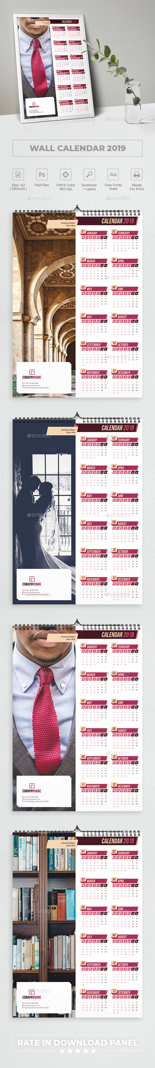Wall Calendar 2019 - Calendars Stationery