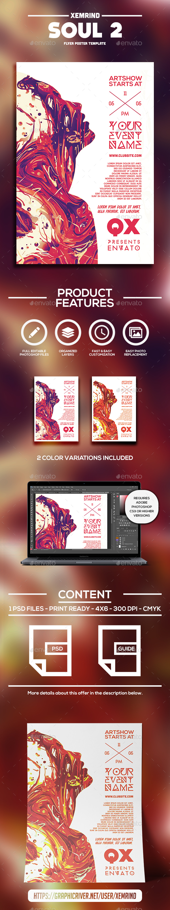 Soul 2 Flyer Template - Clubs & Parties Events