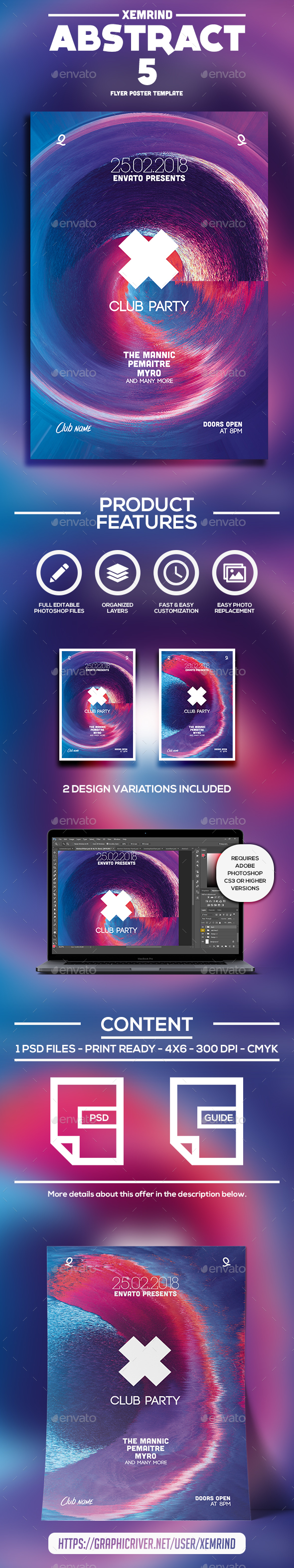 Abstract 5 Flyer Template - Clubs & Parties Events