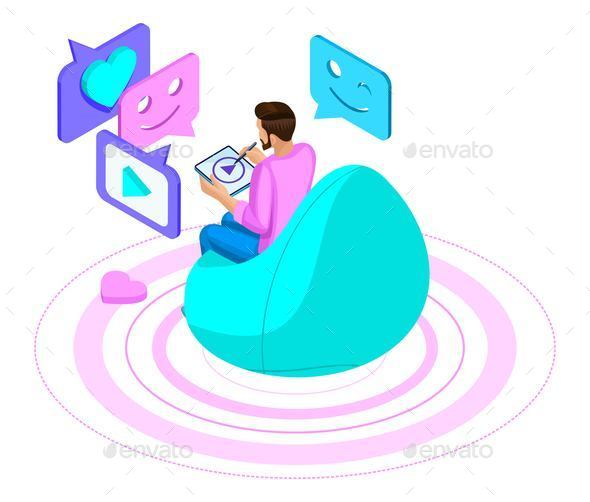 Isometrics a Man Communicates in a Chat - Communications Technology