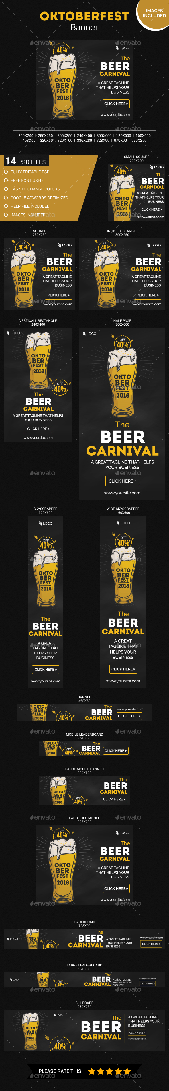 Sketchy Oktoberfest Web Banner - Banners & Ads Web Elements