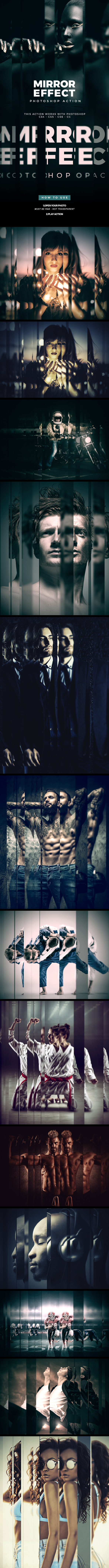 Mirror Effect Photoshop Action - Photo Effects Actions