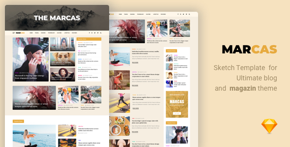 Marcas | Blog & Magazine Sketch Template - Sketch Templates