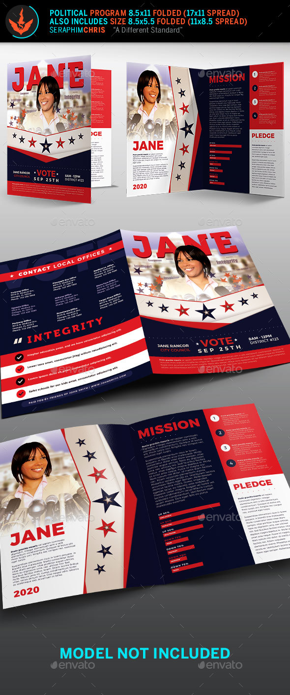 Vote Jane 2 Political Brochure Template 2 - Corporate Brochures