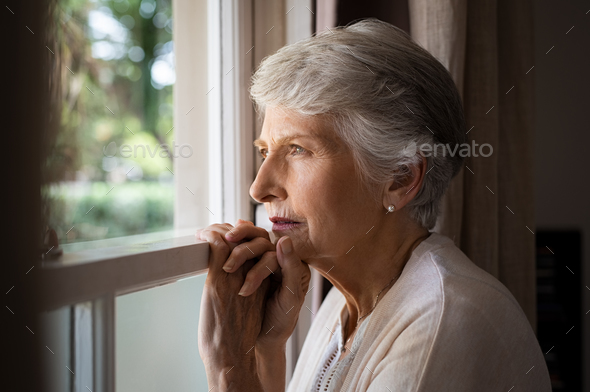 Lonely senior woman - Stock Photo - Images