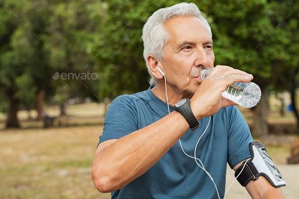 Senior man drinking water Stock Photo by Rido81 | PhotoDune