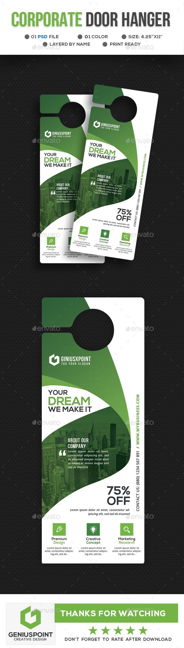 Corporate Door Hanger - Miscellaneous Print Templates