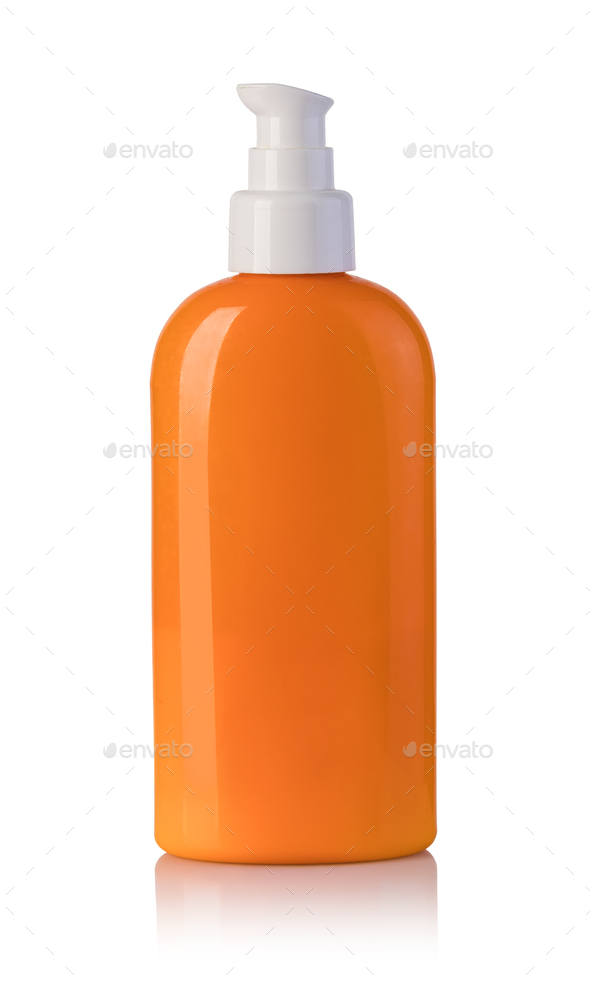 Sun cream bottle - Stock Photo - Images