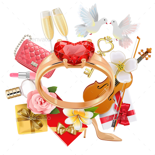 Vector Wedding Concept with Ring - Weddings Seasons/Holidays