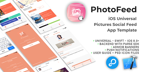 Photofeed | iOS Universal Social Photo feeds App Template (Swift)