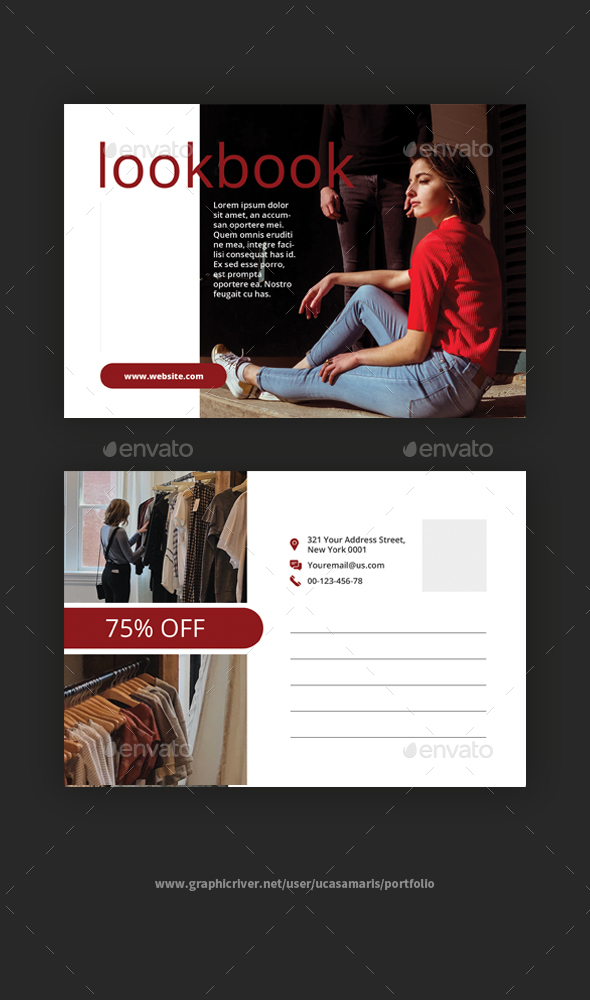 Beauty Fashion Postcard - Cards & Invites Print Templates