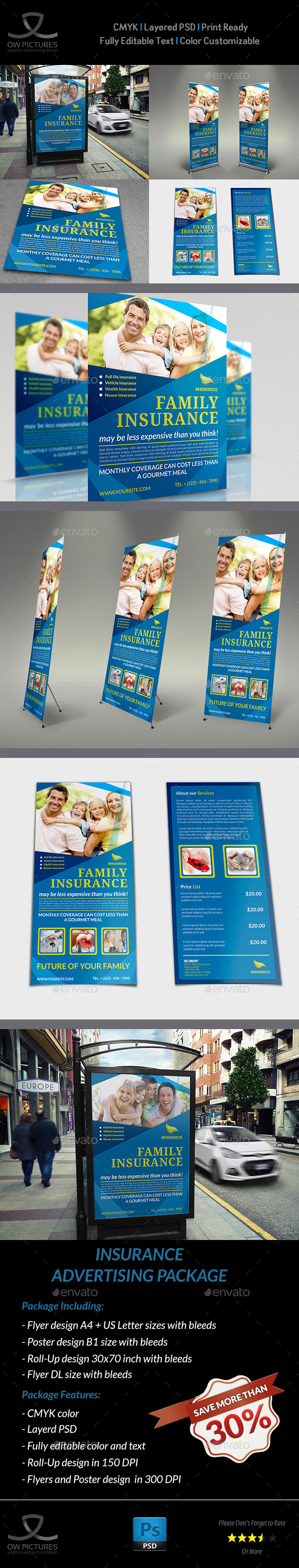 Insurance Advertising Bundle - Signage Print Templates