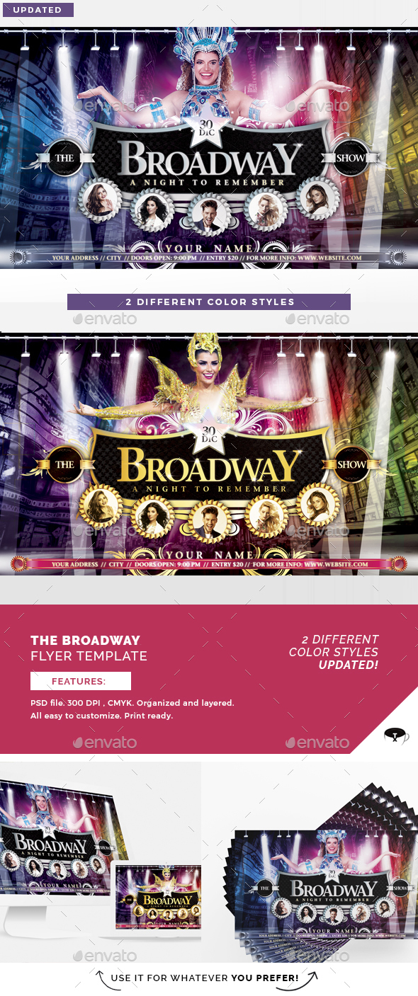 The Broadway Show Flyer Template - Clubs & Parties Events