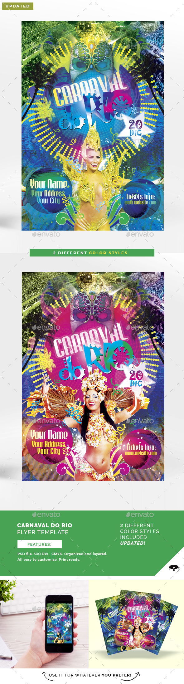 Carnaval Do Rio Flyer Template - Clubs & Parties Events