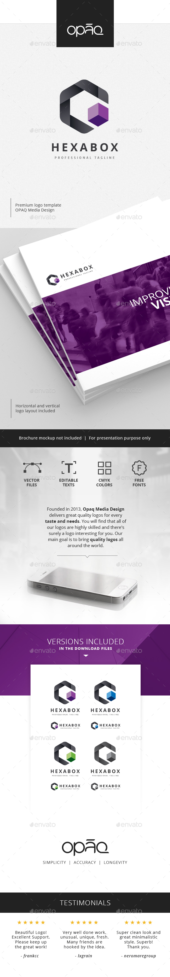 Hexagon Box Logo - Symbols Logo Templates