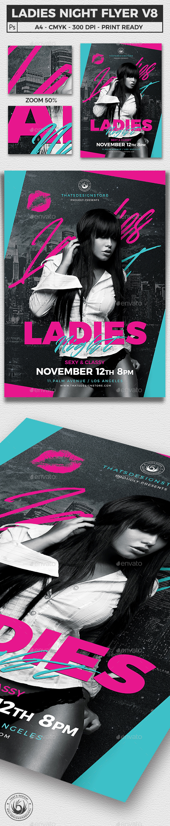 Ladies Night Flyer Template V8 - Clubs & Parties Events