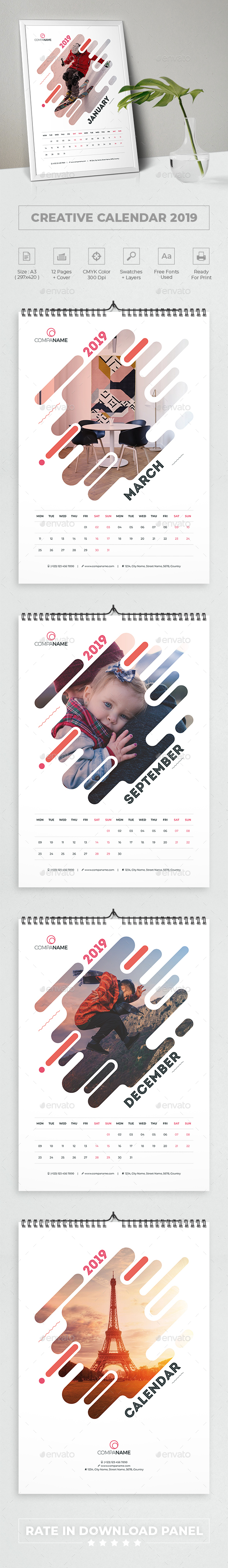 Creative Calendar 2019 - Calendars Stationery