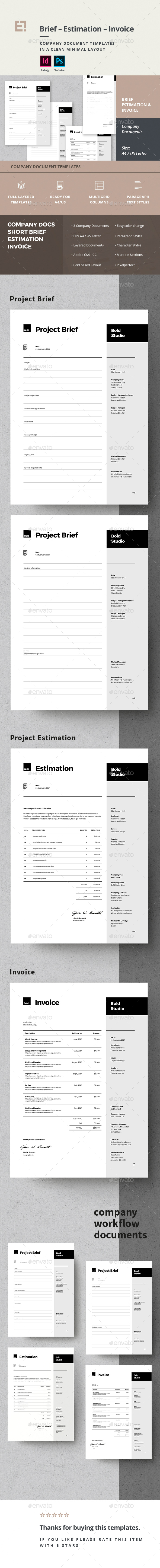 Invoice Estimation Brief - Proposals & Invoices Stationery