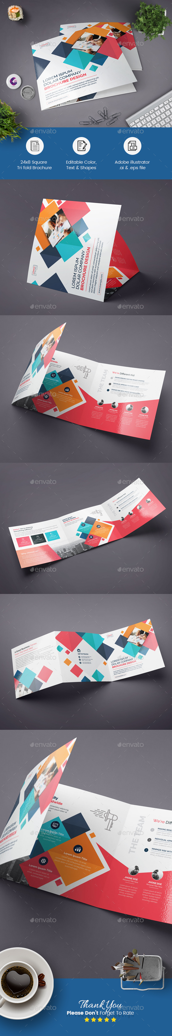 Square Tri-fold Brochure - Corporate Brochures