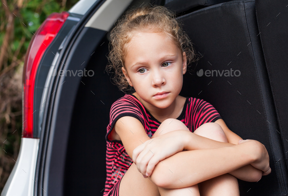 sad little girl - Stock Photo - Images