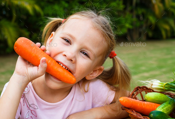 kids girl little girl carrot Alamy