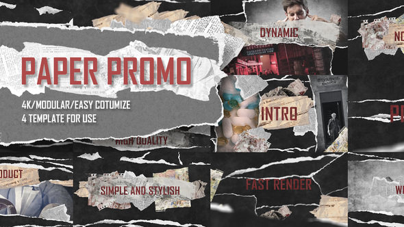Paper Promo/ Stomp Typography/ Torn Newspaper Promotion/ Social Presentation Intro/ Drum Beat Rhythm