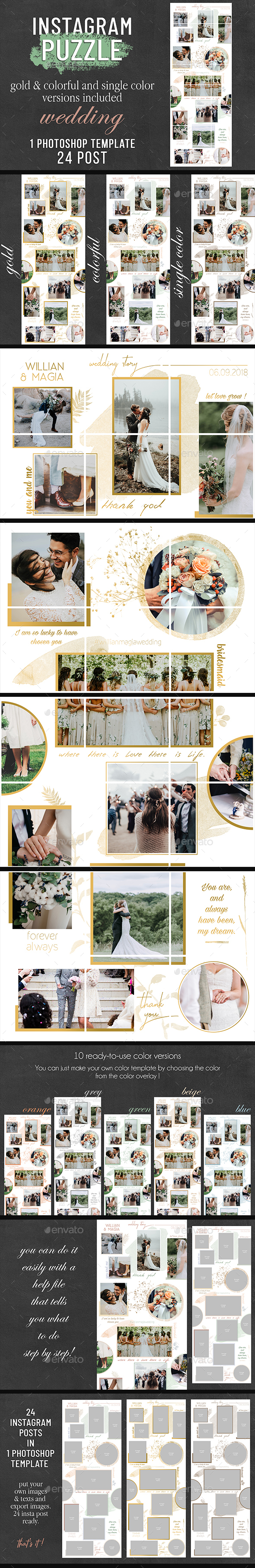 Instagram Puzzle Template - Social Media Web Elements