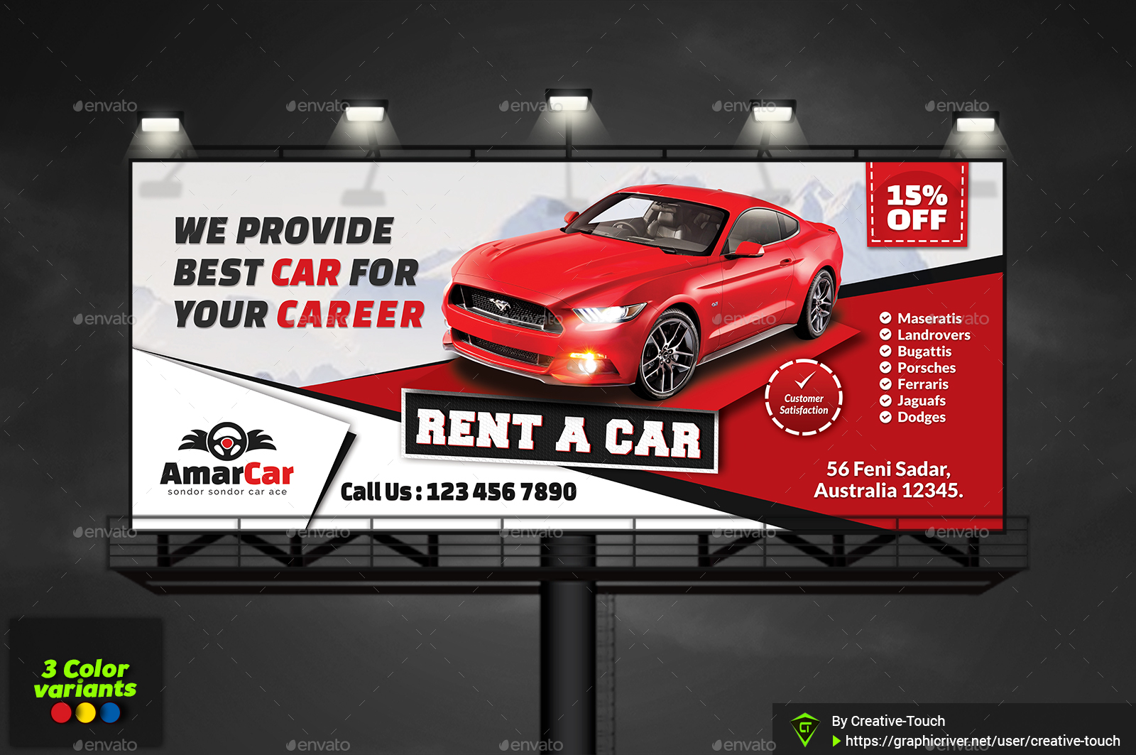 Rent a Car Billboard Templates, Print Templates GraphicRiver