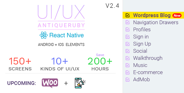 Antiqueruby React Native Material Design UI Components - CodeCanyon Item for Sale
