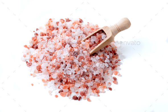 Wood Spoon in Salt Pile - Stock Photo - Images