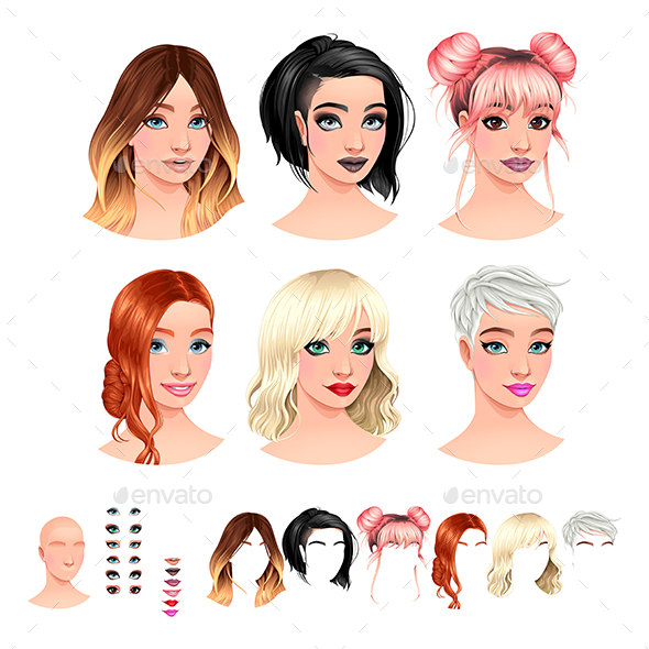Fashion Female Avatars - Characters Vectors