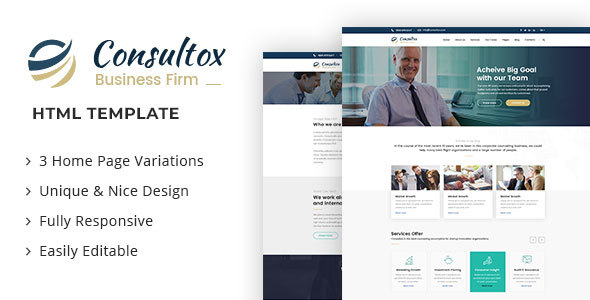 Extraordinary Consultox - Consulting Business HTML Template