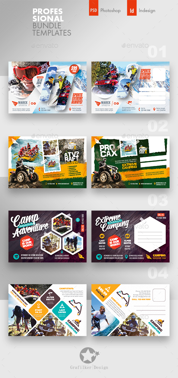 Camping Adventure Flyer Bundle Templates - Cards & Invites Print Templates