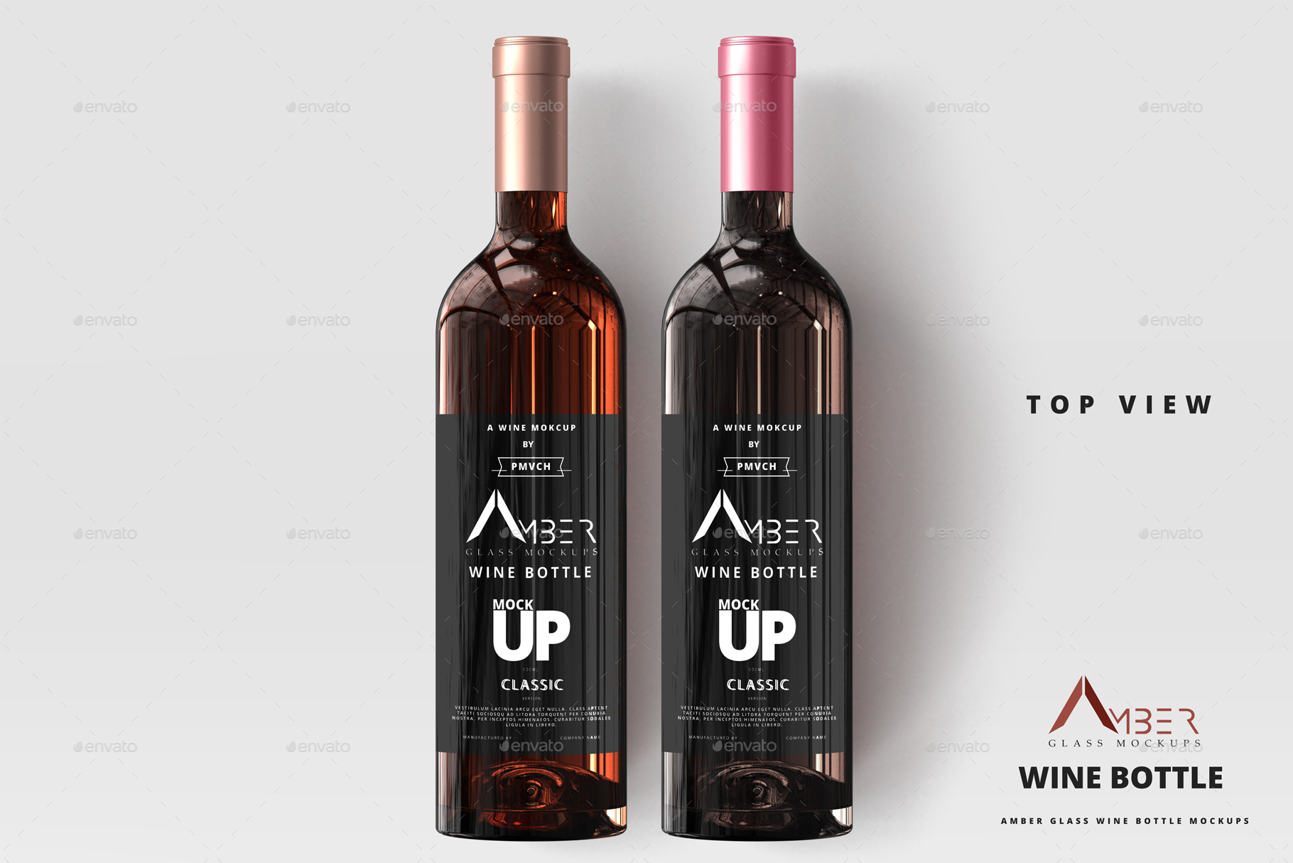 Download Amber Glass Wine Bottle Mockup By Deltatemplates Graphicriver