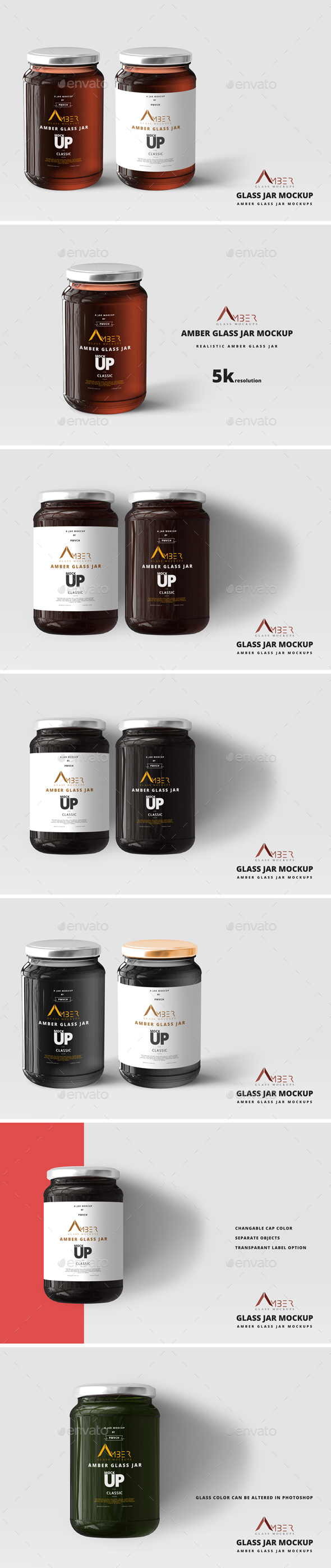 Amber Glass Jar Mockup By Deltatemplates Graphicriver