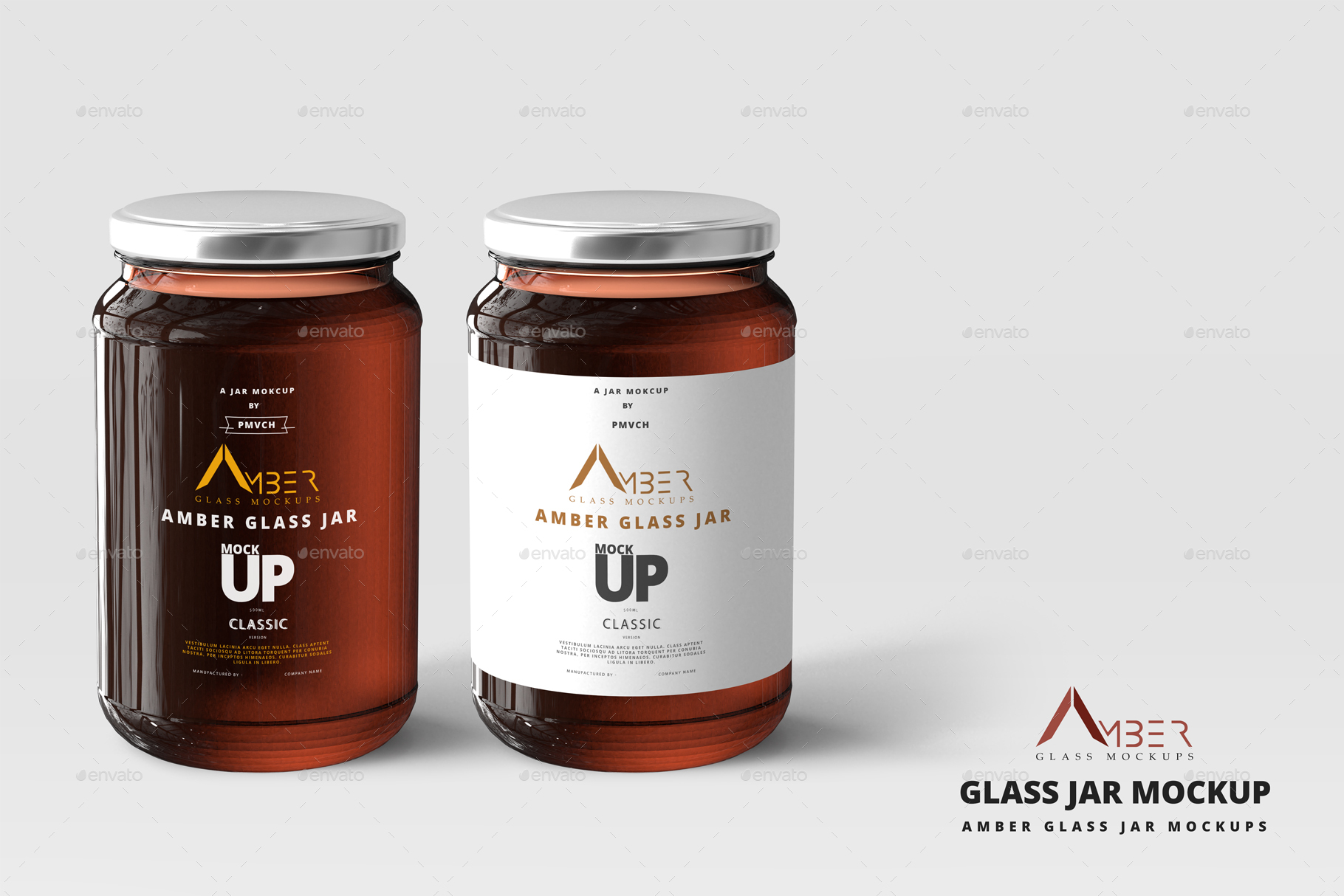 Download Amber Glass Jar Mockup By Deltatemplates Graphicriver