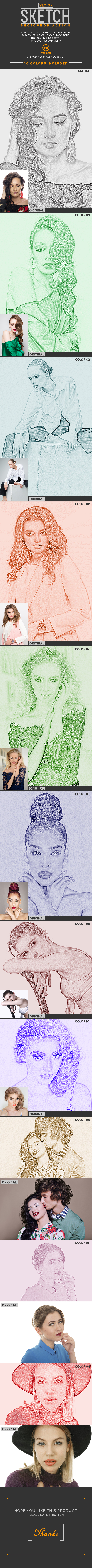 Vector Sketch Photoshop Action - Photo Effects Actions