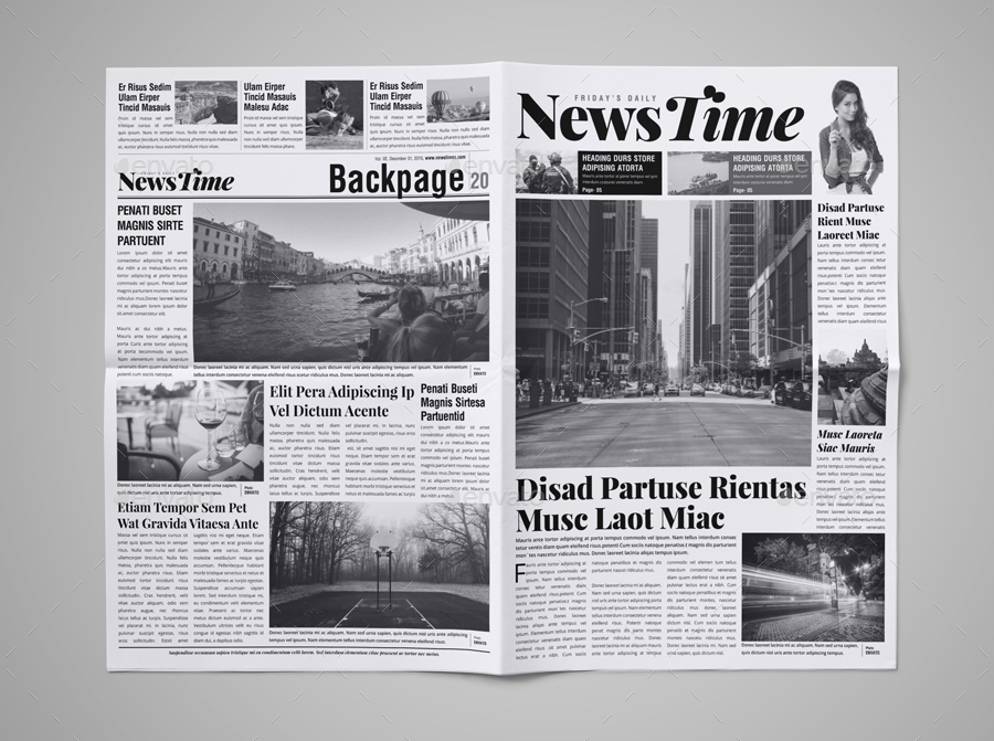 20 Page Newspaper Design v4 in Newsletter Templates - product preview 2
