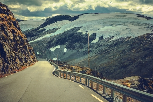 Scenic Norwegian Route - Stock Photo - Images