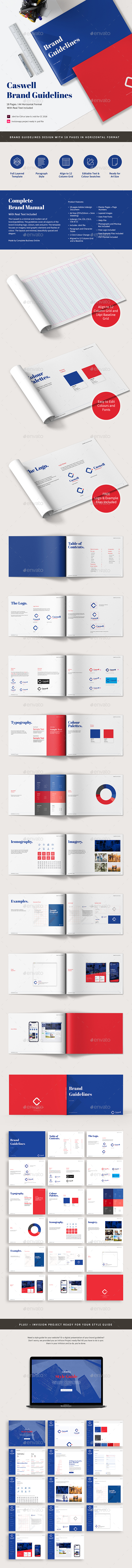 Caswell A4 Brand Guidelines Template - Brochures Print Templates