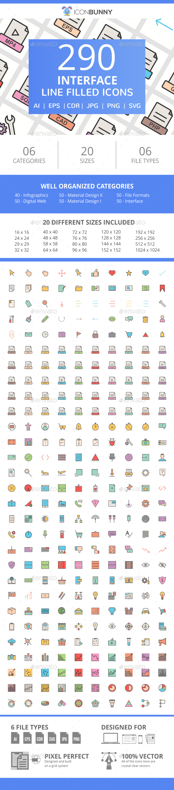290 Interface Filled Line Icons - Icons