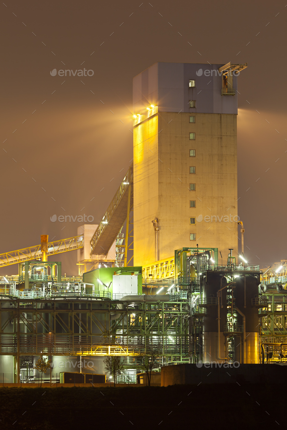 Coking Plant Detail At Night - Stock Photo - Images