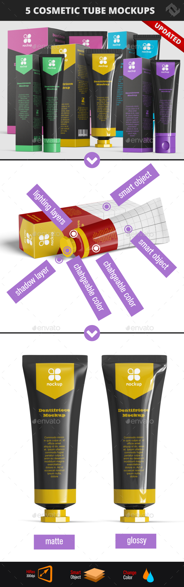 Cosmetic Cream Tube & Box Mockup - Packaging Product Mock-Ups